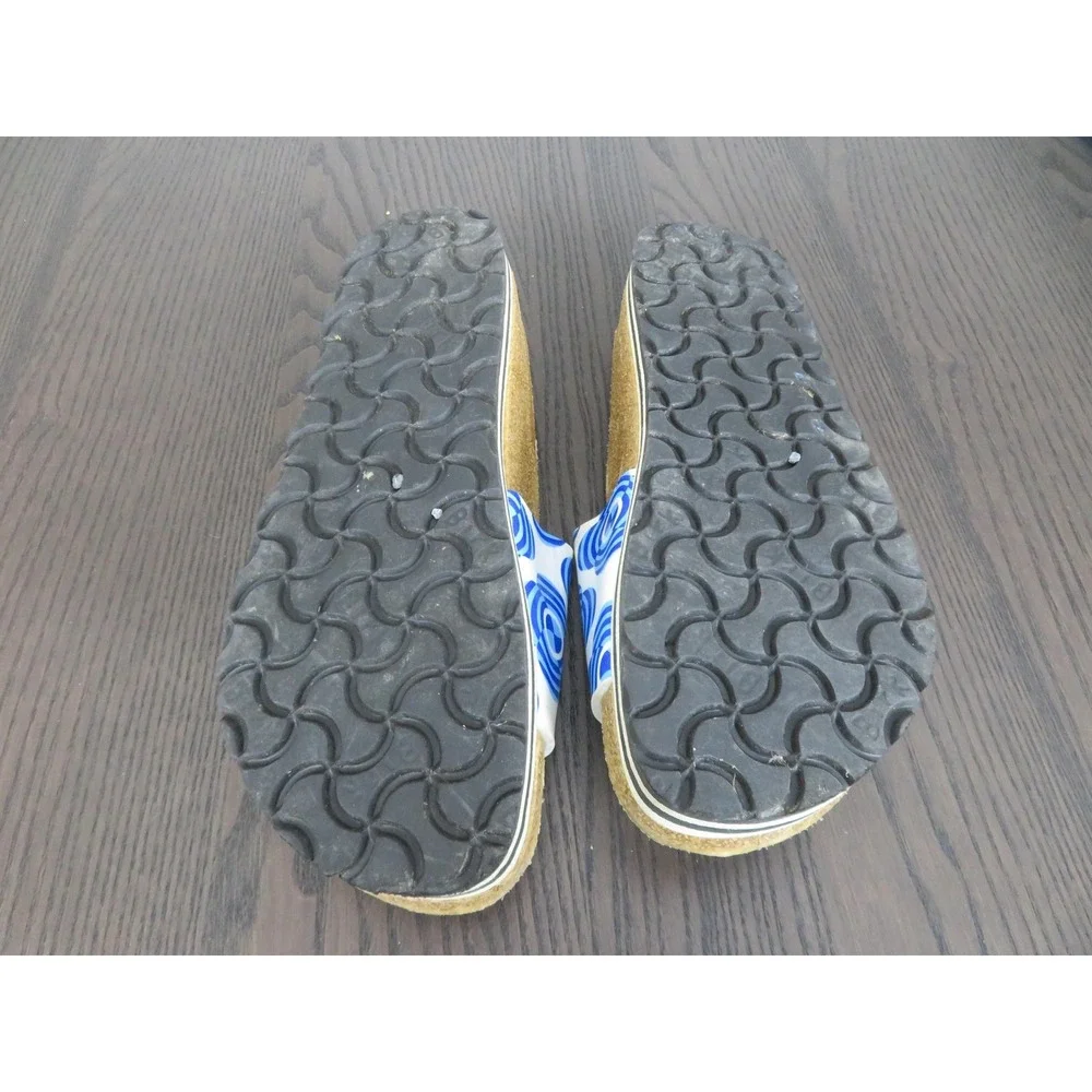 Birkenstock Betula Sandals Womens Size 8 39 Blue Slide Cork Wedge Floral